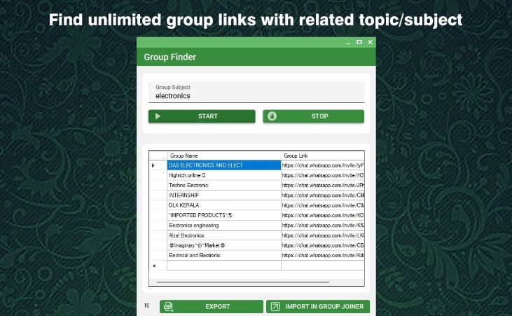 Find Unlimited Group Links in Whatsapp Marketing Software